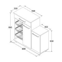 Balcão Fruteira Multiuso Ditália Mf-185 Branco - 3