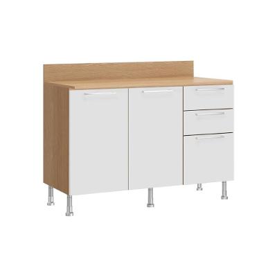 Balcão Cozinha Ditália Aspen Carvalho Branco Com Tampo Carvalho Cd-171