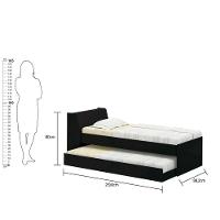 Cama Solteiro Bicama Com 2 Colchões Ditália Bb-28 Preto - 10