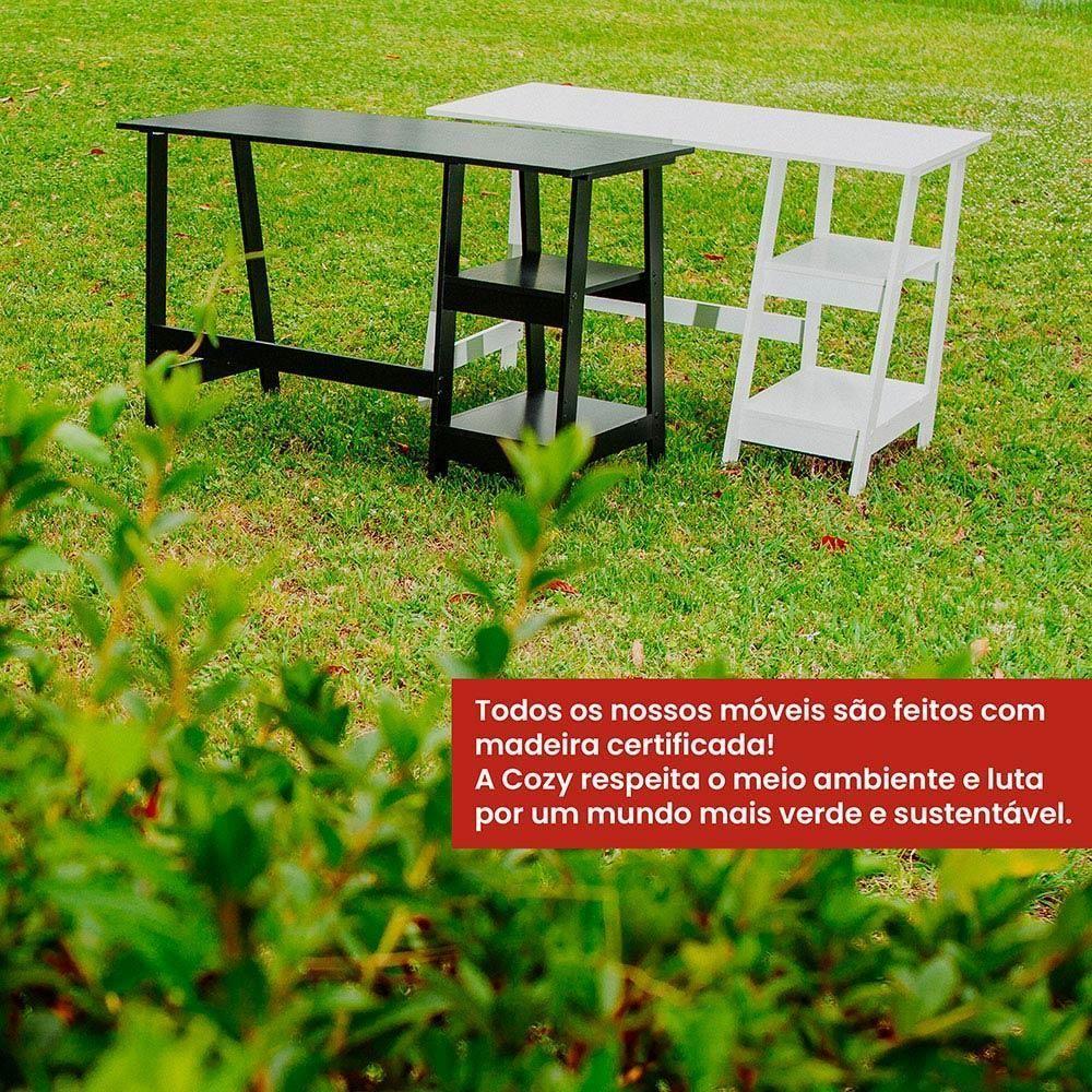 Mesa Escritório Escrivaninha Ditália Mc-190 Preto - 9