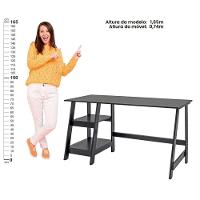 Mesa Escritório Escrivaninha Ditália Mc-190 Preto - 5