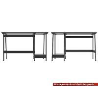Mesa Escritório Escrivaninha Ditália Mc-190 Preto - 6
