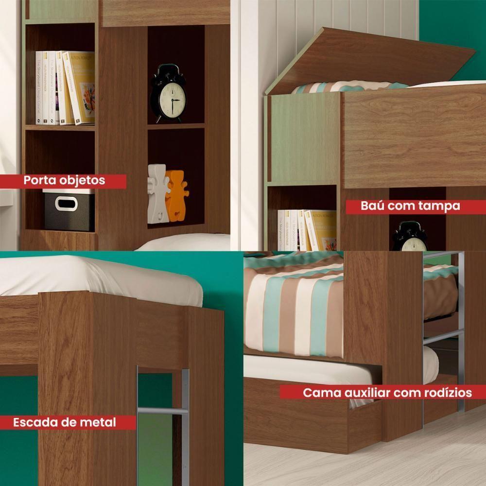 Beliche Cama Auxiliar Com 3 Colchões Ditália Treliche Cm15 Diamond - 8