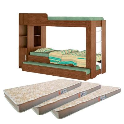 Beliche Cama Auxiliar Com 3 Colchões Ditália Treliche Cm15 Diamond