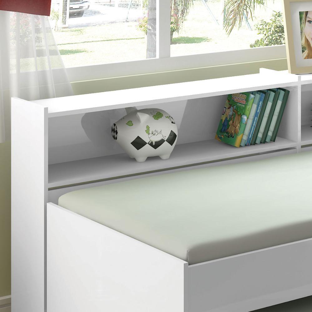 Cama Solteiro Bicama Est Com 2 Colchões Ditália Bb2829 Branco - 8