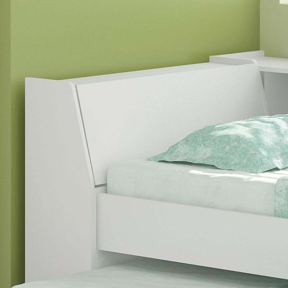 Cama Solteiro Bicama Est Com 2 Colchões Ditália Bb2829 Branco - 10