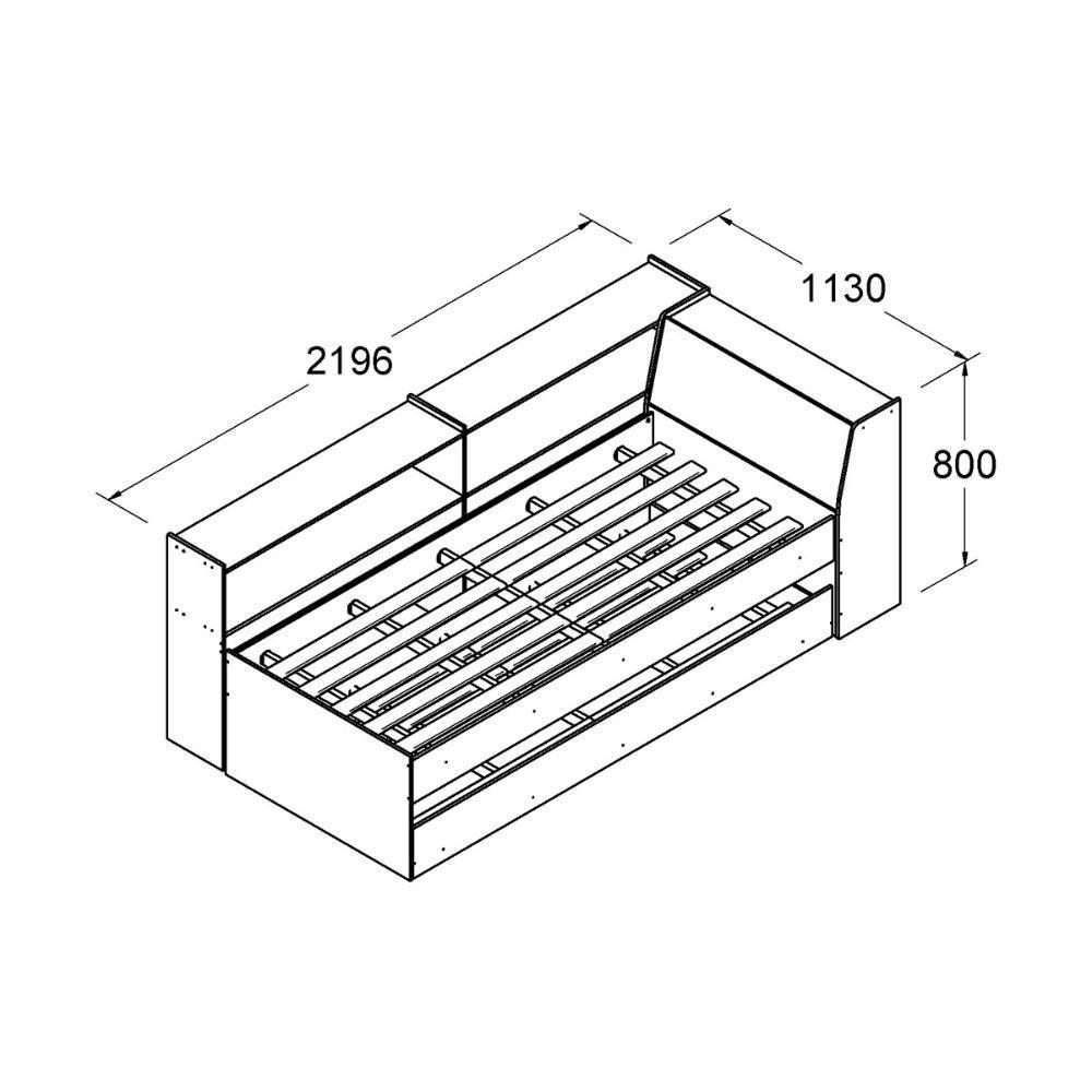 Cama Solteiro Bicama Est Com 2 Colchões Ditália Bb2829 Preto - 3