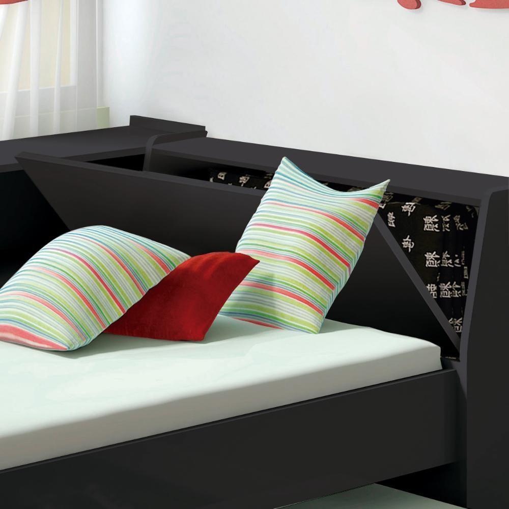 Cama Solteiro Bicama Est Com 2 Colchões Ditália Bb2829 Preto - 10