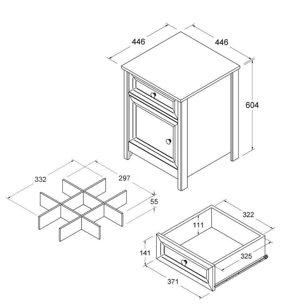 Mesa De Cabeceira Ditália 1 Gaveta 1 Porta Com Divisor Dm-114 Branco - 3