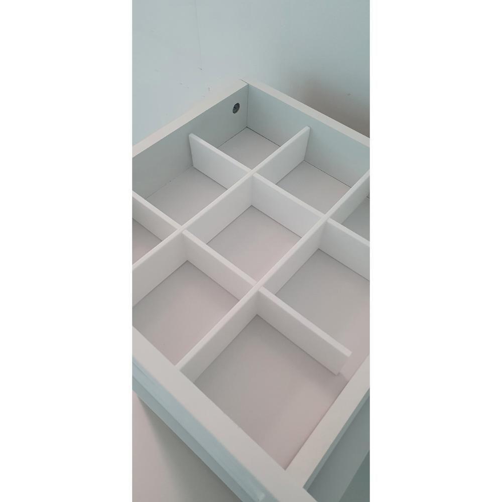 Mesa De Cabeceira Ditália 1 Gaveta 1 Porta Com Divisor Dm-114 Branco - 6