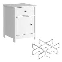 Mesa De Cabeceira Ditália 1 Gaveta 1 Porta Com Divisor Dm-114 Branco - 1