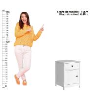 Mesa De Cabeceira Ditália 1 Gaveta 1 Porta Com Divisor Dm-114 Branco - 9