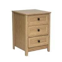 Mesa De Cabeceira Ditália 3 Gavetas Dm-111 Carvalho - 1