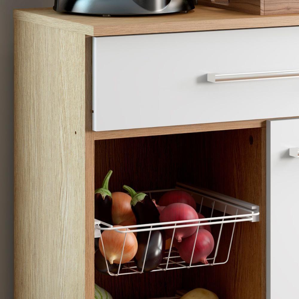 Balcão Fruteira Multiuso Ditália Mf-185 Carvalho Branco - 6