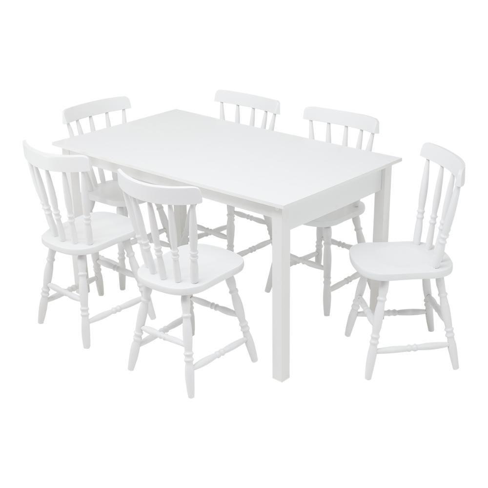 Mesa De Jantar Ditália Com 6 Cadeiras Ja-225 Branco - 1