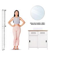 Gabinete Armário Banheiro Ditália Com Cuba + Espelho Bn-03 Branco - 9