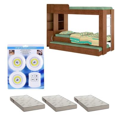 Beliche Ditália Cama Auxiliar Com Colchões + Kit Luz Cm-15 Diamond