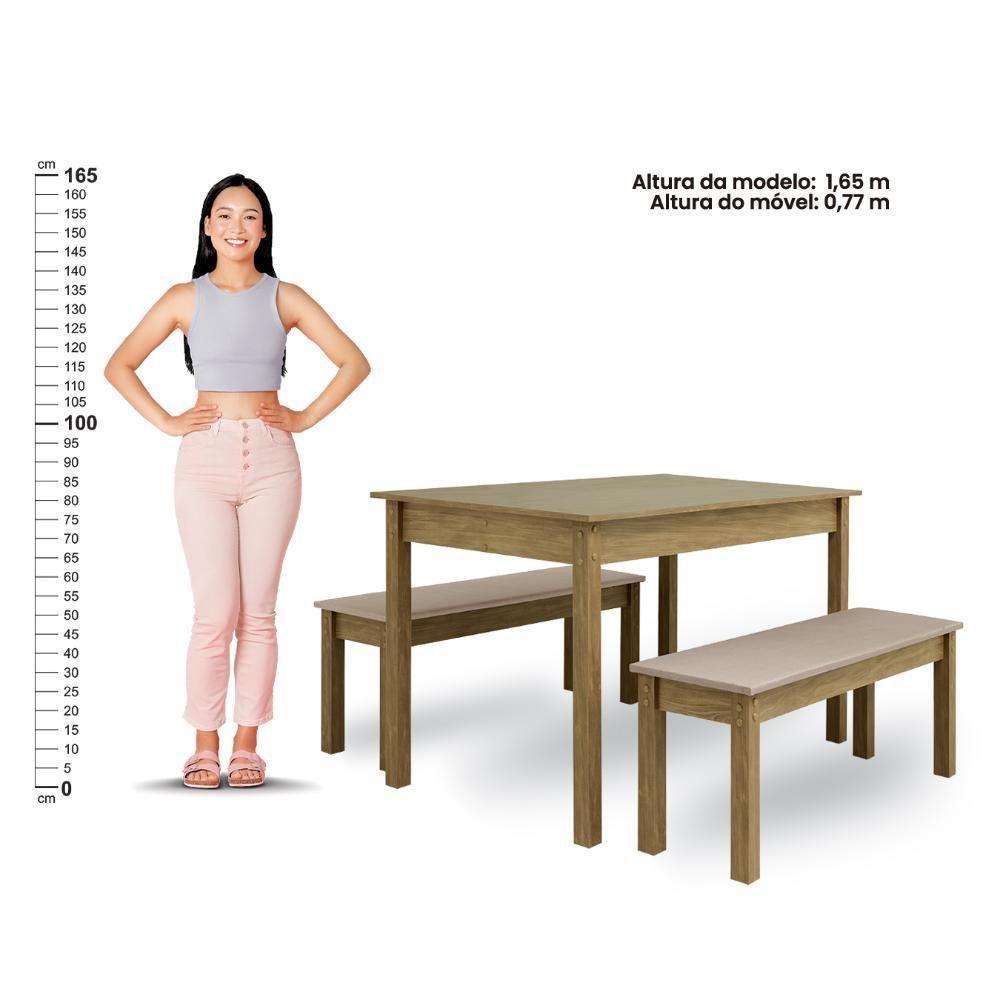 Mesa De Jantar Ditália 2 Bancos Ja-220 + Ja-225 Diamond - 5