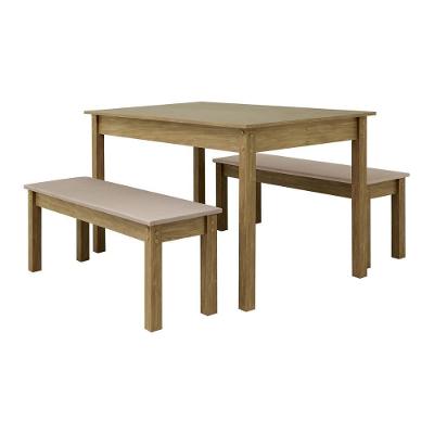 Mesa De Jantar Ditália 2 Bancos Ja-220 + Ja-225 Diamond