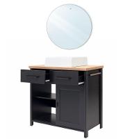 Gabinete Armário Banheiro Ditália Com Cuba + Espelho Bn-03 Preto - 6