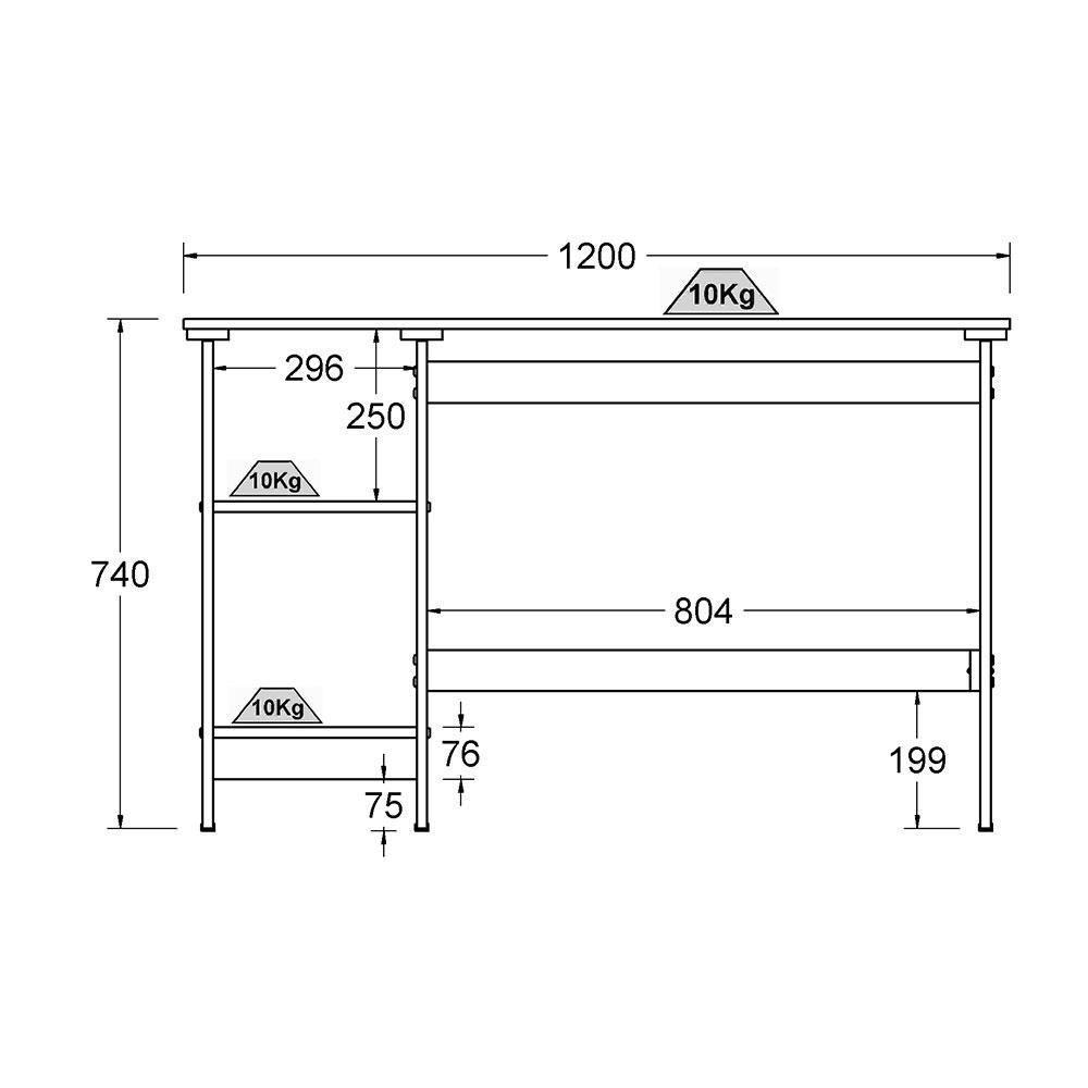 Mesa Escritório Escrivaninha Ditália Mc-190 Branco - 4