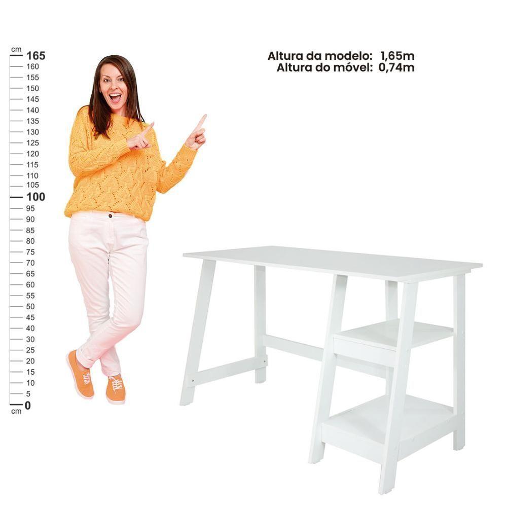 Mesa Escritório Escrivaninha Ditália Mc-190 Branco - 5