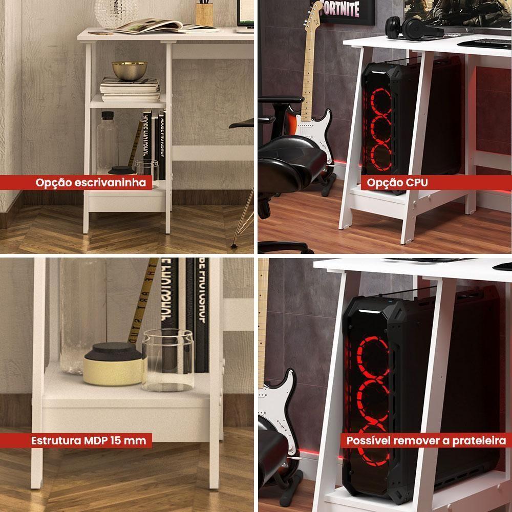 Mesa Escritório Escrivaninha Ditália Mc-190 Branco - 7