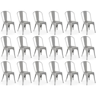 Kit 18 Cadeiras Iron Tolix Design Industrial - Cinza