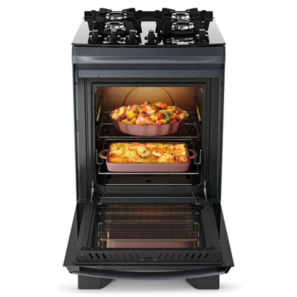 Fogão Dako 4 Bocas Supreme Timer Glass Titanium Bivolt - 4