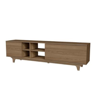 Rack Para Tv Até 75'' Com 2 Portas E Nichos 200cm Lars - Natural
