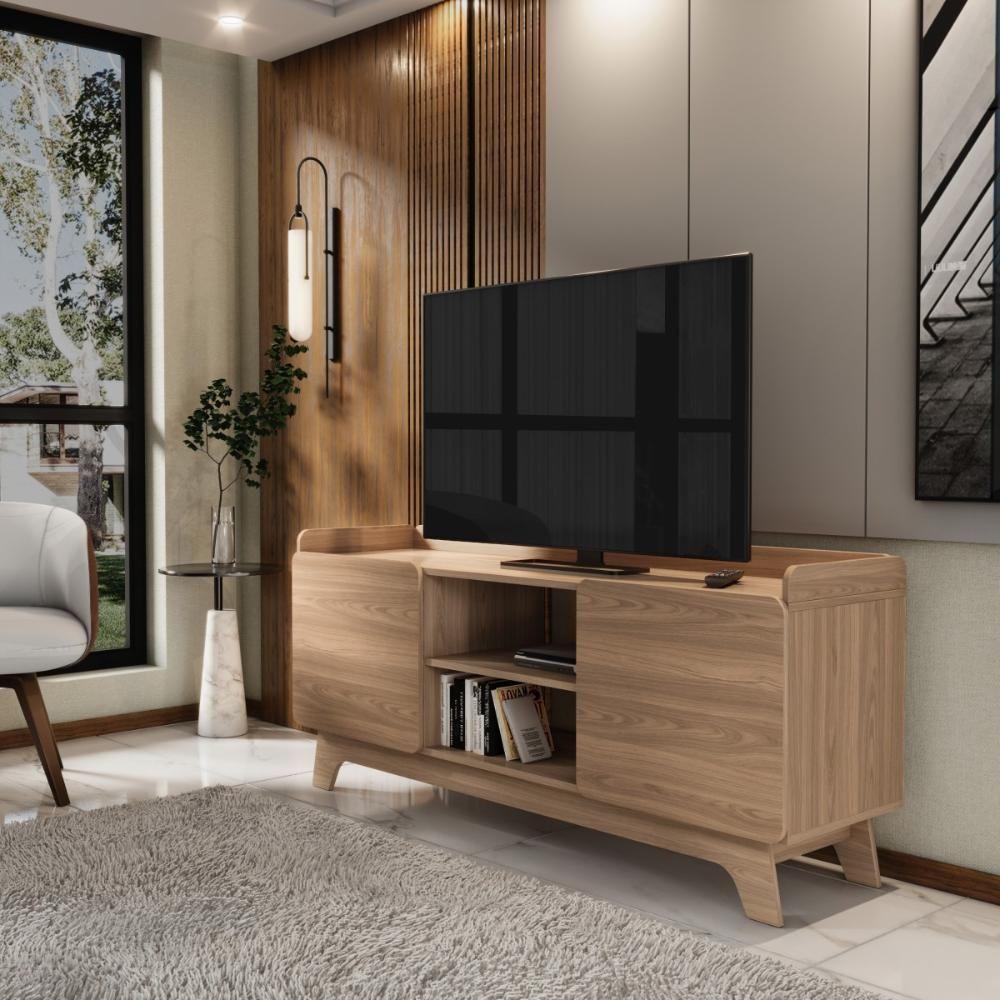 Rack Para Tv Até 65'' Com 2 Portas 150cm John - Natural - 2