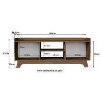 Rack Para Tv Até 65'' Com 2 Portas 150cm John - Natural - 3