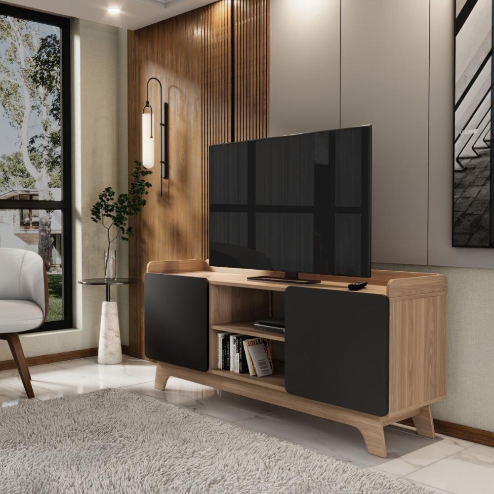 Rack Para Tv Até 65'' Com 2 Portas 150cm John - Preto - 2