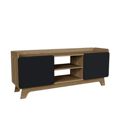 Rack Para Tv Até 65'' Com 2 Portas 150cm John - Preto