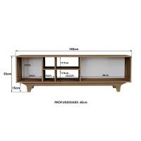 Rack Para Tv Até 65'' Com 2 Portas E Nichos 160cm Lars - Natural - 3