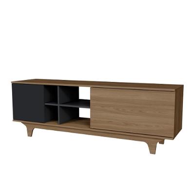 Rack Para Tv Até 65'' Com 2 Portas E Nichos 160cm Lars - Preto