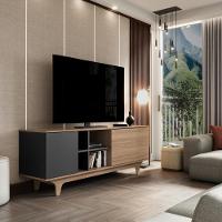 Rack Para Tv Até 65'' Com 2 Portas E Nichos 160cm Lars - Preto - 2