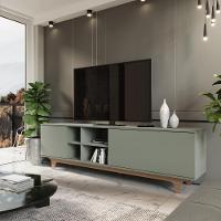 Rack Para Tv Até 75'' Com 2 Portas E Nichos 200cm Lars - Verde - 2