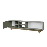 Rack Para Tv Até 75'' Com 2 Portas E Nichos 200cm Lars - Verde