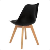 Conjunto 20 Cadeiras De Jantar Eames Wood Leda Design Estofada - Preto - 5