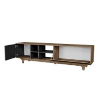 Rack Para Tv Até 75'' Com 2 Portas E Nichos 200cm Lars - Preto