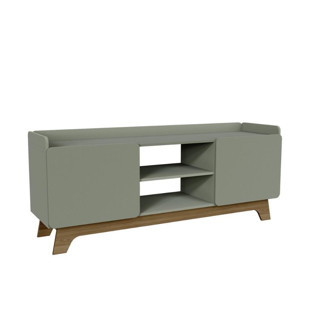 Rack Para Tv Até 65'' Com 2 Portas 150cm John - Verde - 1