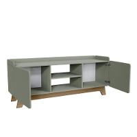 Rack Para Tv Até 65'' Com 2 Portas 150cm John - Verde