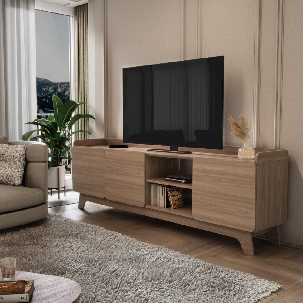 Rack Para Tv Até 75'' Com 3 Portas 200cm John - Natural - 2