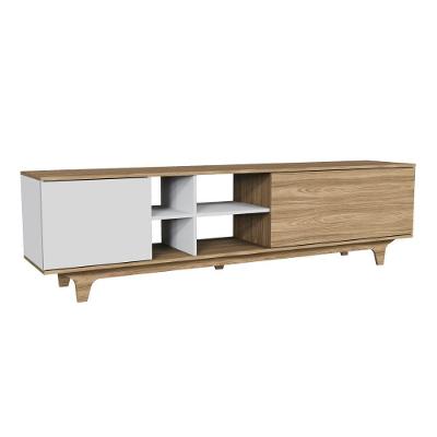 Rack Para Tv Até 75'' Com 2 Portas E Nichos 200cm Lars - Branco