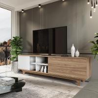 Rack Para Tv Até 75'' Com 2 Portas E Nichos 200cm Lars - Branco - 2