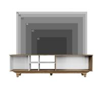 Rack Para Tv Até 75'' Com 2 Portas E Nichos 200cm Lars - Branco - 5