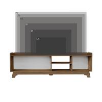 Rack Para Tv Até 75'' Com 3 Portas 200cm John - Natural/branco - 5