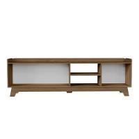 Rack Para Tv Até 75'' Com 3 Portas 200cm John - Natural/branco - 6