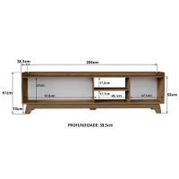 Rack Para Tv Até 75'' Com 3 Portas 200cm John - Preto - 3